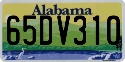 AL license plate 65DV310