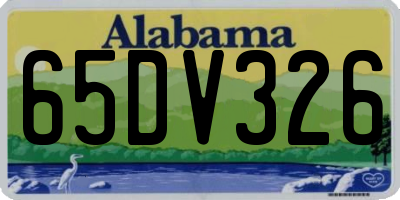 AL license plate 65DV326