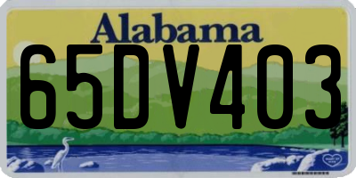 AL license plate 65DV403