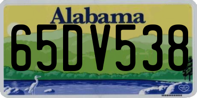 AL license plate 65DV538