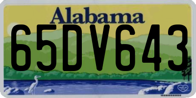 AL license plate 65DV643