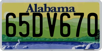 AL license plate 65DV670