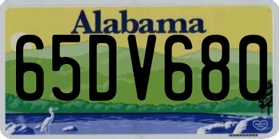 AL license plate 65DV680