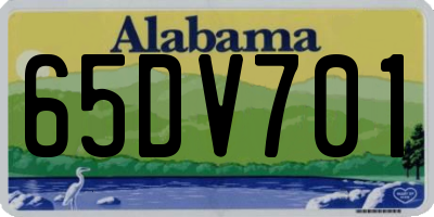 AL license plate 65DV701