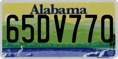 AL license plate 65DV770