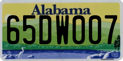 AL license plate 65DW007