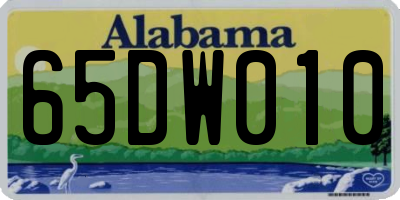 AL license plate 65DW010