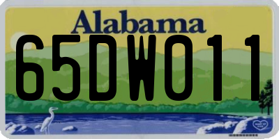 AL license plate 65DW011