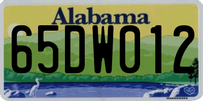 AL license plate 65DW012
