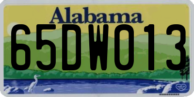 AL license plate 65DW013