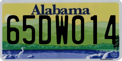 AL license plate 65DW014