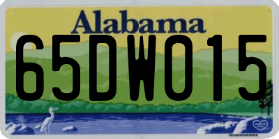 AL license plate 65DW015