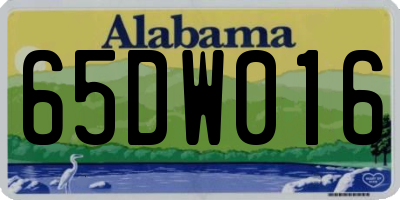 AL license plate 65DW016