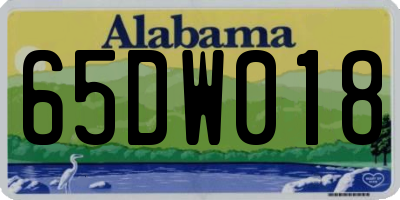 AL license plate 65DW018
