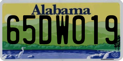 AL license plate 65DW019