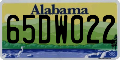 AL license plate 65DW022