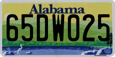 AL license plate 65DW025