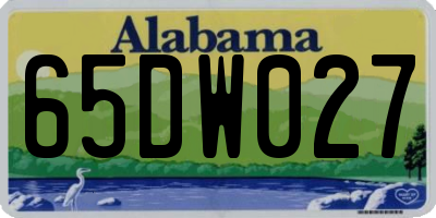 AL license plate 65DW027