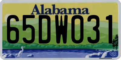 AL license plate 65DW031
