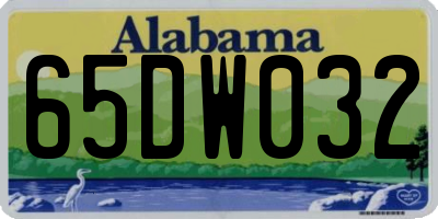 AL license plate 65DW032