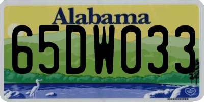 AL license plate 65DW033