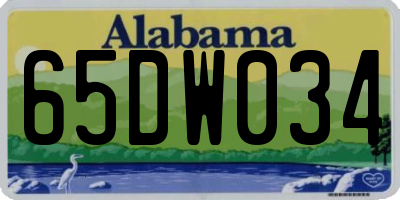 AL license plate 65DW034