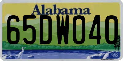 AL license plate 65DW040