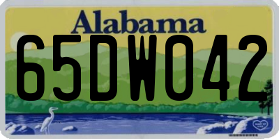AL license plate 65DW042