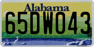 AL license plate 65DW043