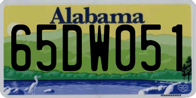 AL license plate 65DW051