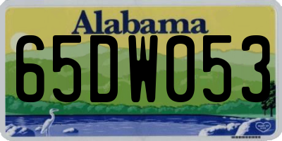 AL license plate 65DW053