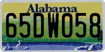 AL license plate 65DW058