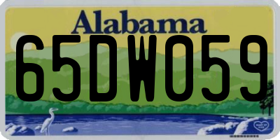 AL license plate 65DW059