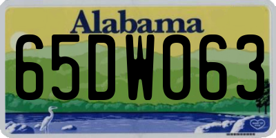 AL license plate 65DW063