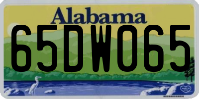 AL license plate 65DW065