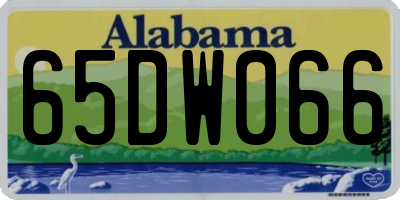 AL license plate 65DW066