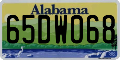 AL license plate 65DW068