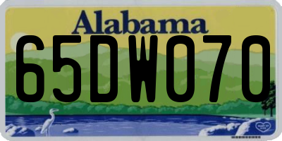 AL license plate 65DW070