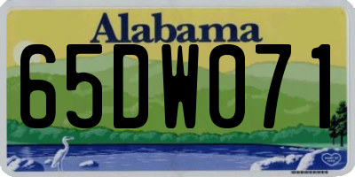 AL license plate 65DW071