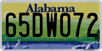 AL license plate 65DW072