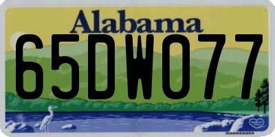 AL license plate 65DW077