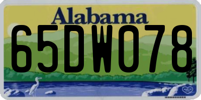 AL license plate 65DW078