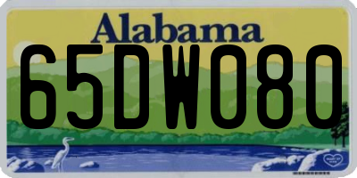 AL license plate 65DW080