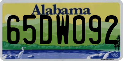 AL license plate 65DW092