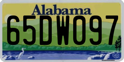 AL license plate 65DW097