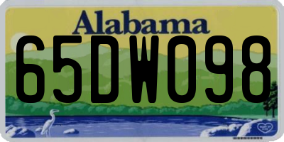 AL license plate 65DW098