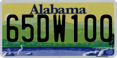 AL license plate 65DW100