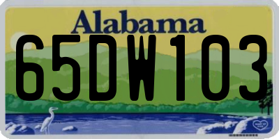 AL license plate 65DW103