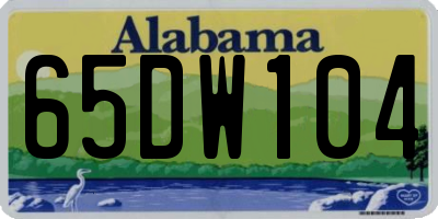 AL license plate 65DW104