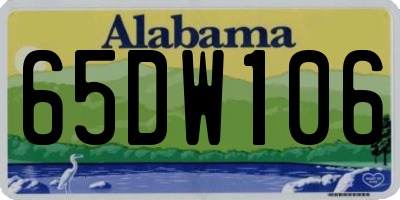 AL license plate 65DW106